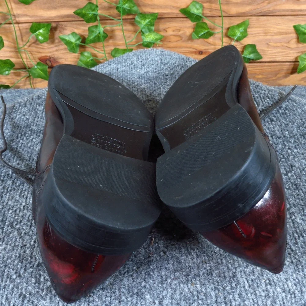 Johnston & Murphy Knowland Men Dress Shoe Sz 10 Formal Business Burgundy Leather